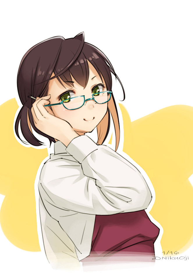 艦これ 電探や眼鏡は大切です 本当ですよ 艦これ版深夜の真剣お絵描き60分一本勝負 にくおーじのイラスト