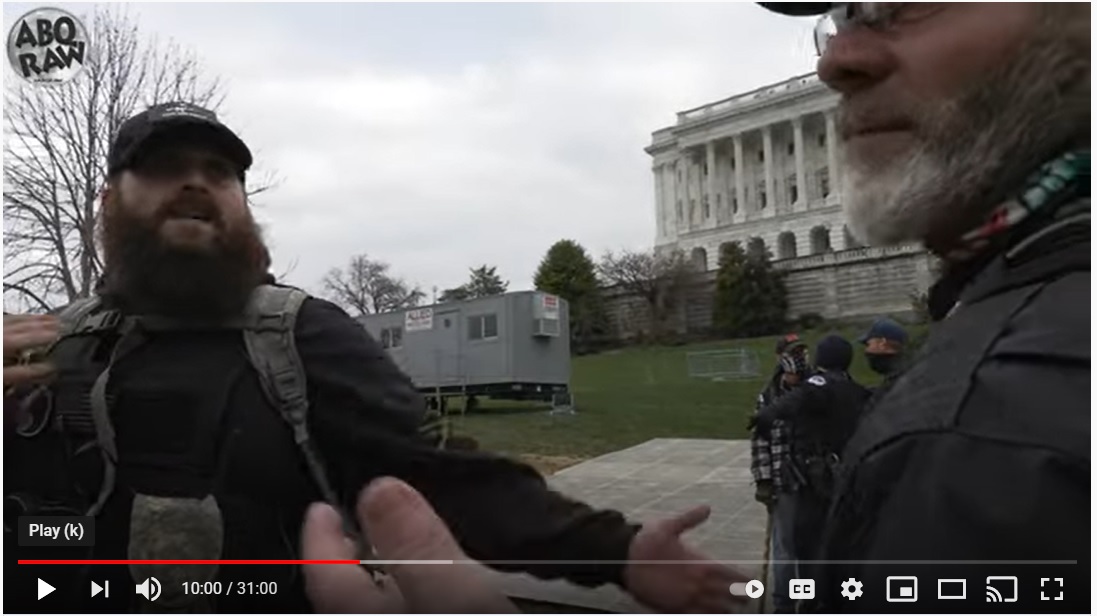  #breachteam6 Guy with glasses looking at  #bigmagacamo can also be seen in this footage talking to this very military looking guy  #gruntstyle. They also mention someone's name.  #tallglasses  #yellowtread   #SeditionHunters Show up later in the siege?