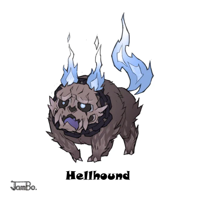 No64 Hellhound.地獄の犬。噛みつかれたらその部分が腐食しちゃう。鎧を着てても噛み砕いてくるぐらいエグイ。 