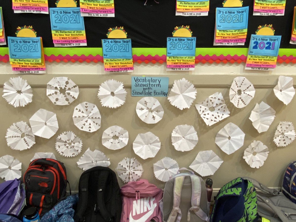 courtneyspecial's tweet photo. Our Text Talk vocabulary lesson on the book, Snowflake Bentley led to an impromptu lesson on making paper snowflakes. We had a vocabulary snowstorm in our classroom yesterday! Fingers crossed for more real snow this season! #specialeclass #texttalk ⁦@EESPrincipal⁩ https://t.co/U8sJVrDXvC