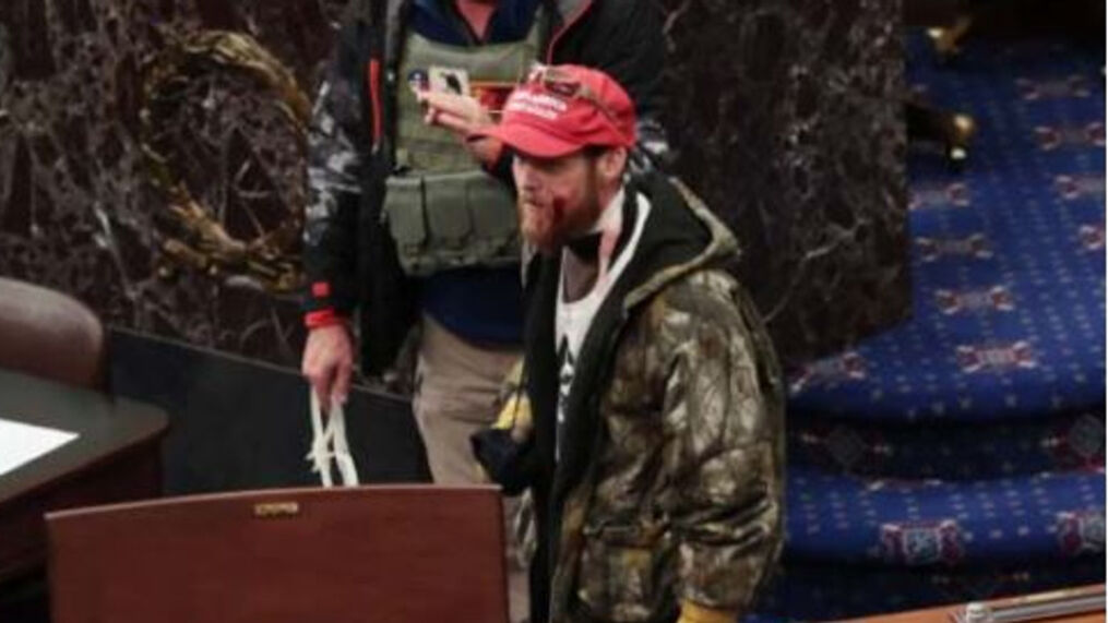 *Joshua Black of Leeds, Alabama, has been arrested in Capitol riot.*Pictured on Senate floor.*Told FBI: "I wanted to get inside the building so I could plead the blood of Jesus over it.”*Charged with violent entry and entering restricted grounds. https://www.montgomeryadvertiser.com/story/news/2021/01/14/alabama-man-joined-deadly-capitol-riot-plead-blood-jesus/4166430001/