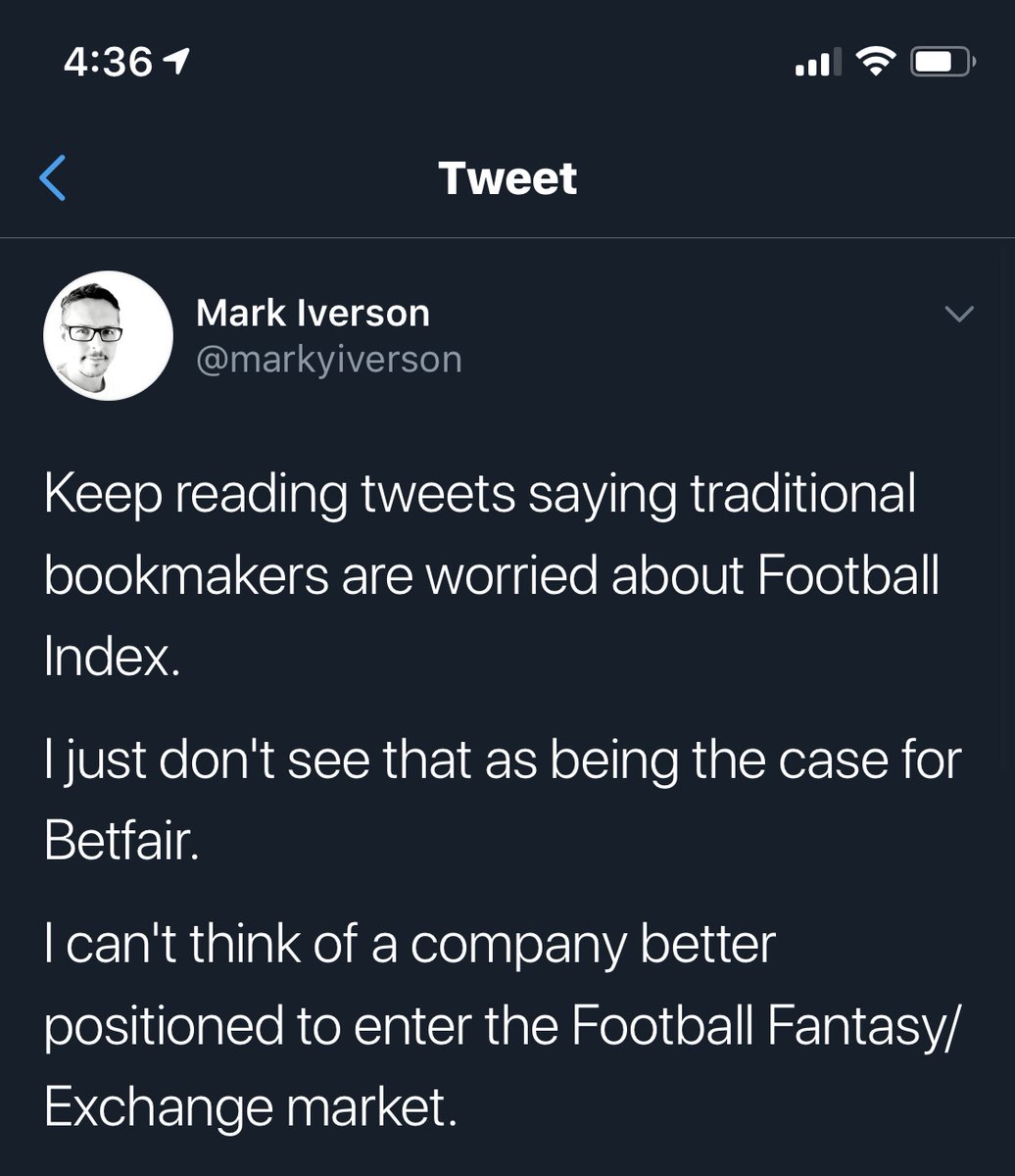 Slandering the concept and platform.. They are fully aware that collectively they lose their relevance and audience when BetFair isn't at the helm.Scared gents?In Mark Iverson's own words... (your agenda is transparent).