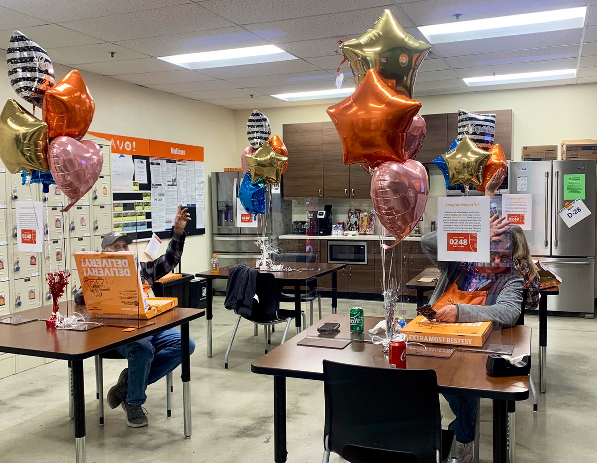 What a milestone!! We have hit and exceeded #180DaysSafe As a token of appreciation to thank our team for all they have done to keep each other safe, lunch is on us. Personal pizzas, individually wrapped snacks, and can sodas/water. Here’s to #Club365