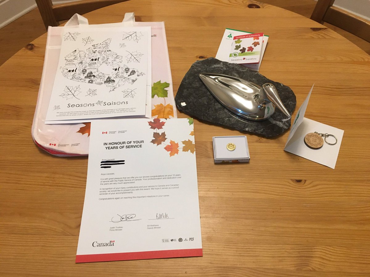 My 15 year  #GC service recognition arrived in the mail in December. I have presented lots of long service awards, but this is the first I received. It caused me to reflect as yesterday was 20 yrs (excluding student&casual jobs) since I started in the GC. Sharing 20 lessons in a