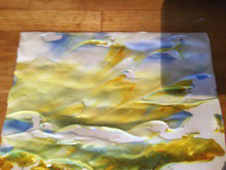 Finlay has been working on this..! It’s a masterpiece made with shaving foam and some colourings. Amazing work! #skillsforlife #wintercampTV #wintercamp