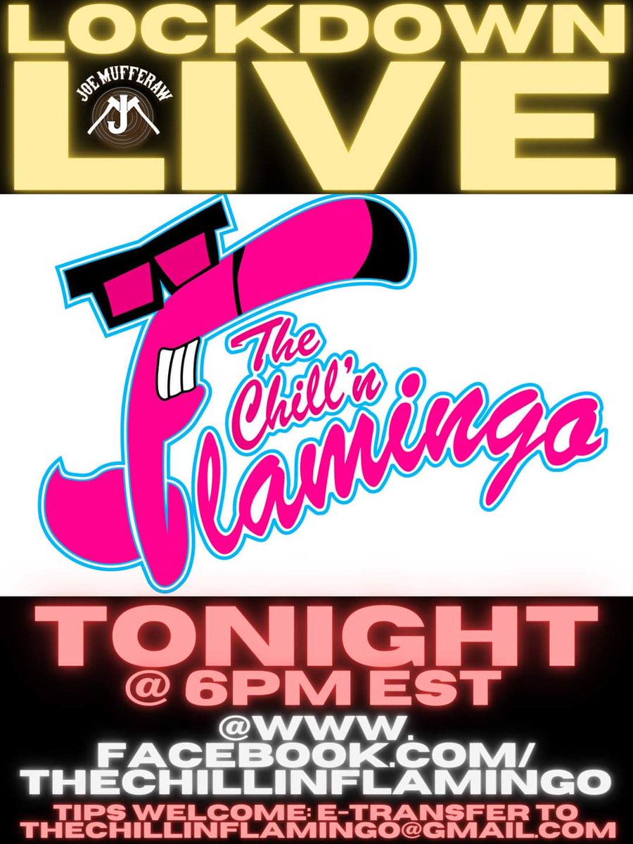 Happy Saturday Everyone! Joe invites you for some pre-game entertainment featuring <a href="/ChillinFlamingo/">#TheChillinFlamingo</a> &amp; the Flockers TONIGHT for some flock 'n fun. #thechillinflamingo #whiskey #whisky #vodka #joemufferaw #livemusic #Tonight #nhl