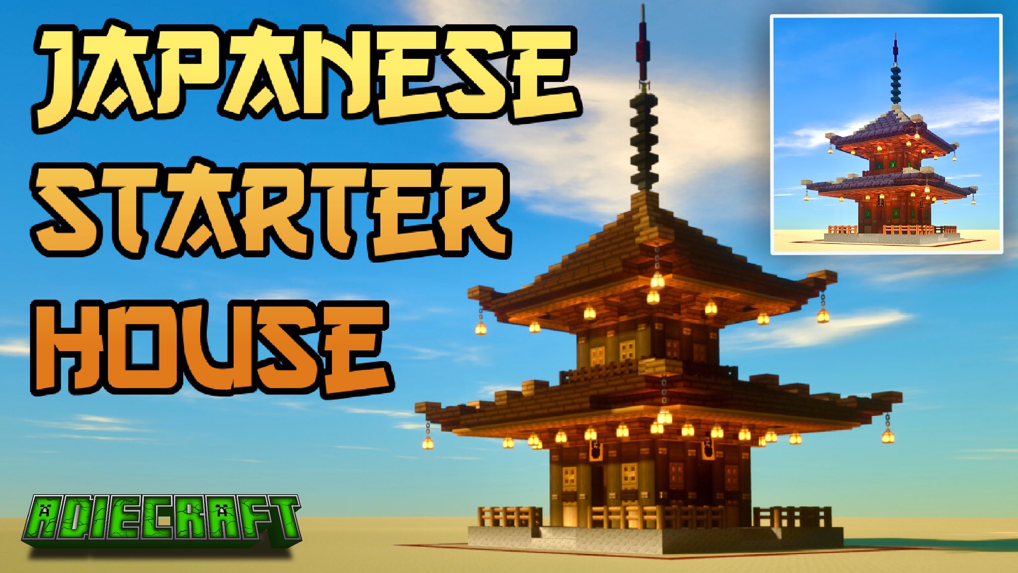 How to Build Simple JAPANESE PAGODA [Minecraft Tutorial] 