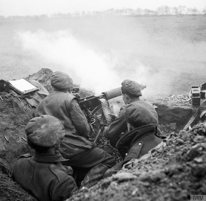 In 1945, a practice of 'pepperpots' became a feature of large scale attacks in NW Europe with multiple divisional MG Bns coordinating fire with mortars and artillery to lay down different barrages with different effects. Clever stuff! 19/