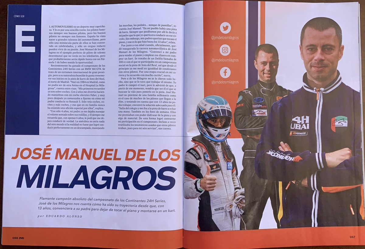 jmdelosmilagros's tweet photo. 📖EVO Magazine enero 📖
Número para coleccionar con coches leyendas de ayer y de hoy! Además han publicado un pequeño resumen de mi historia en el automovilismo. Espero que os guste!
#thisisendurance #bmwmotorsport #bmw #bmwm #bmwm4 #24hseries #mpower #mperformamce #mtown #m https://t.co/Lc3yzs8y5B