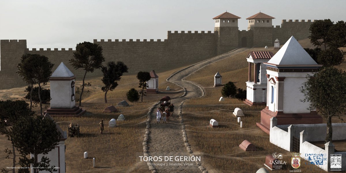 LaSibilaSL's tweet photo. Os compartimos algunos resultados del proyecto de #VirtualReality #TorosdeGerion para @sanroquemuseo En la imagen, recreación 3D de la necrópolis oriental o de la Punta del Gallo, donde fue hallada una de las piezas más representativas de su colección(https://t.co/hE73dqB0A3) https://t.co/4qZDinQlSD