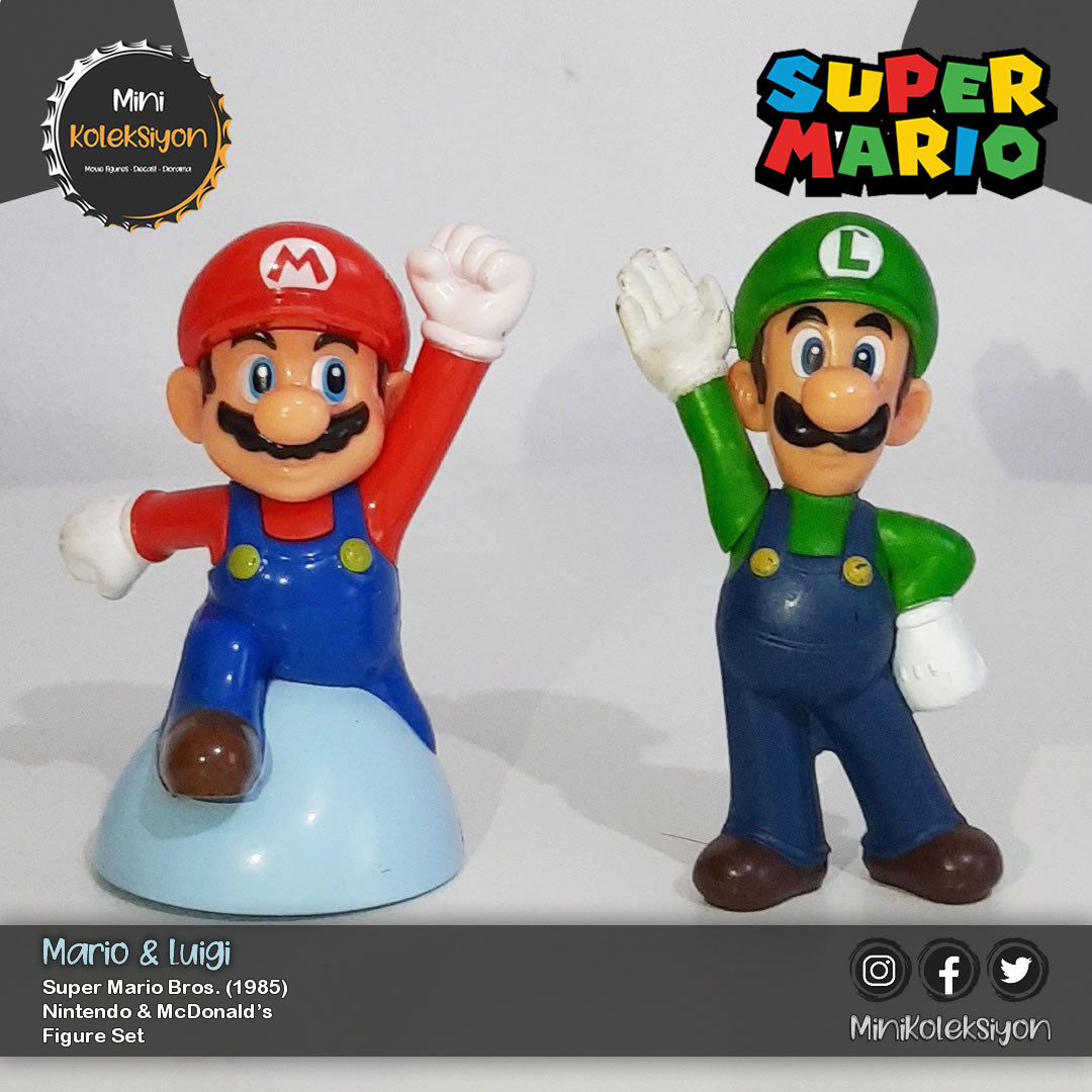 MiniKoleksiyon's tweet photo. 📸 𝗠𝗮𝗿𝗶𝗼 &amp; 𝗟𝘂𝗶𝗴𝗶
🎮 Game: #SuperMarioBros (1985)
💥 Figure: #LuigiMarioBros
🔍 Size: 9-10 cm
📅 Release year: 2013-16
📦 Type: #FigureSet
🏠 Manufacturer: #McDonalds
📌 McDonald's Happy Meal Toys
📺 Licensed by: #Nintendo https://t.co/KM6CHloe1b