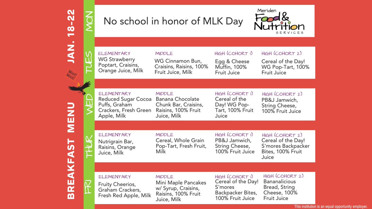 Meriden Public Schools Food & Nutrition Services (@meridenfood) on Twitter photo We have lots of tasty items on next week's breakfast and lunch menus! For nutritional & allergen info, visit our menu and app:📲 meriden.nutrislice.com/menu/ @mysnact <a href="/MeridenK12/">Meriden K12</a> @schoollunch @cityofmeriden
@meridenymca @meriden_ct #meriden #meridenct #schoolnutrition #childnutrition We have lots of tasty items on next week's breakfast and lunch menus! For nutritional & allergen info, visit our menu and app:📲 meriden.nutrislice.com/menu/ @mysnact <a href="/MeridenK12/">Meriden K12</a> @schoollunch @cityofmeriden
@meridenymca @meriden_ct #meriden #meridenct #schoolnutrition #childnutrition