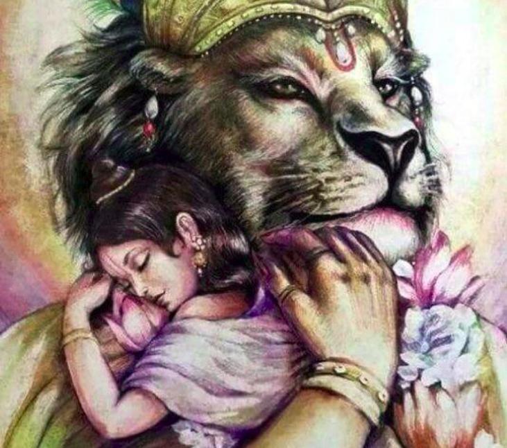 Vande Guru ParamparaamOM Vishnave NamahaThread on “Naarasimha Vapuhu Shriman” –from Vishnu Sahasaranamam (based on Narasimha Tapaniya Upanishad ) – Mumukshu Paasya Devata(Don't know why but when I see this image of Lord Narasimha hugging Child Prahalada, it makes me cry)1/n