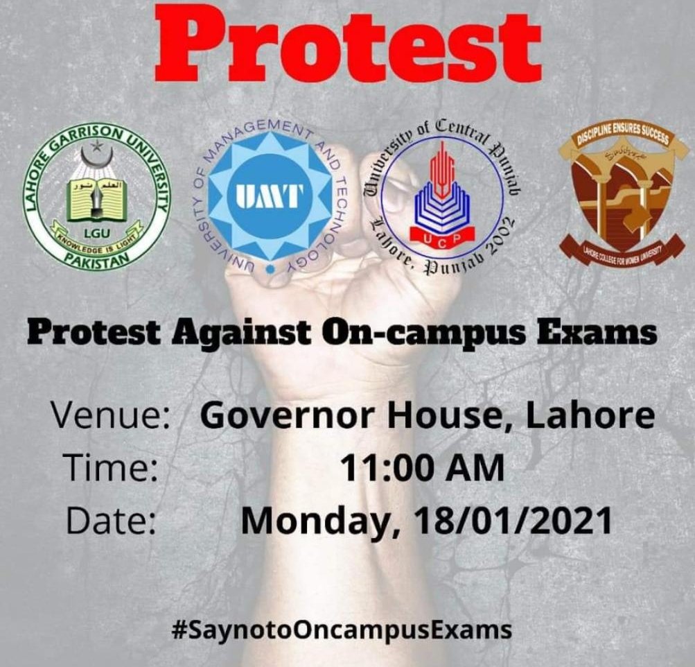 Tehreem95527191's tweet image. #CallForProtest
NUML ka logo but mistake missing hai. Bring your posters with you and don&apos;t forget to write your university name on it.
We need your support guys.
#NumliansReject_OnCampusExams #examshouldbeonline
@Shafqat_Mahmood @HEC @ImranKhanPTI @hamzashafqaat @numlofficial1