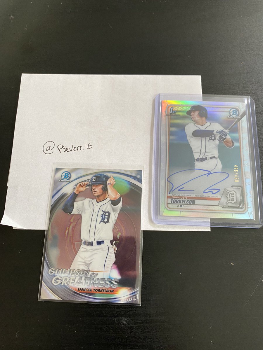 psevere16's tweet photo. @midwestboxbreak @PhilsPulls Spencer Torkelson Bowman chrome draft 1st refractor auto /499 &amp; glimpses of greatness $1,000 PP shipped BMWT @kennydejohn https://t.co/NSdqqs7ehJ