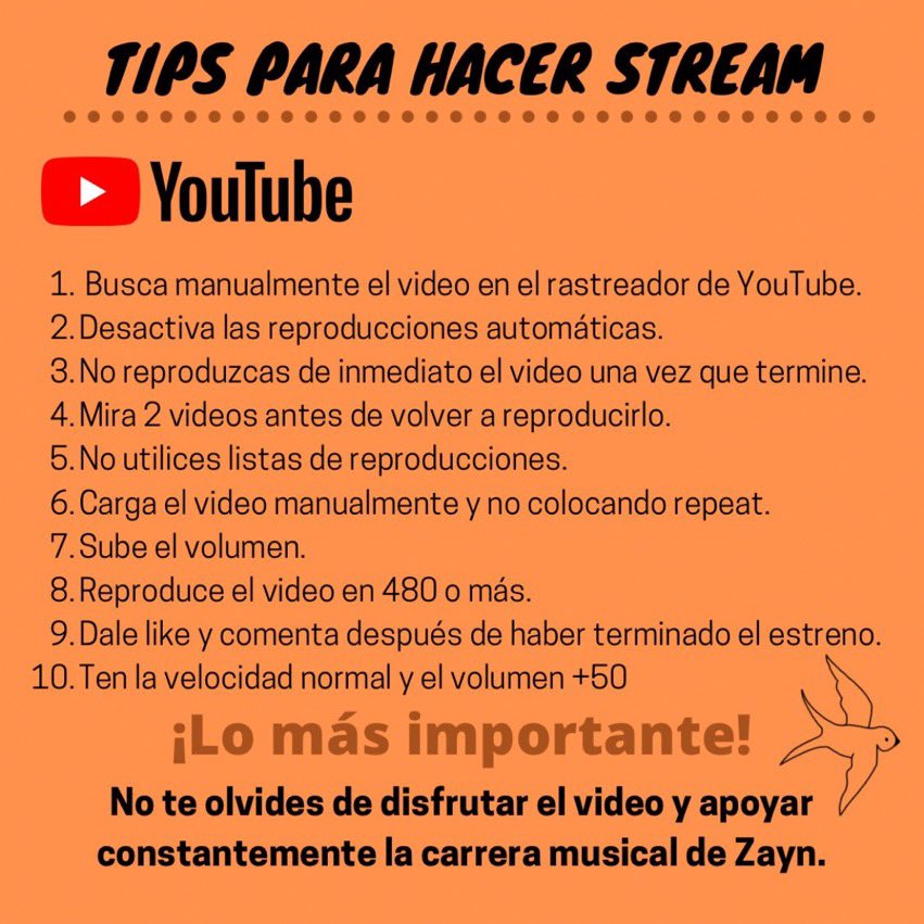 📣| ¡Recordatorio! 

Nuevamente subimos estos tips que son súper importantes para hacer stream correctamente y así el ranking seguirá creciendo. Esperamos que les sirva.🧡 #NobodyIsListeningParty