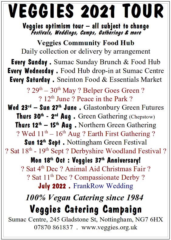 veggiesnottm's tweet photo. Veggies Optimism Tour 2021

All subject to change, but we can dream of the time when we can all enjoy #FoodByVeggies https://t.co/75W00ExzHd