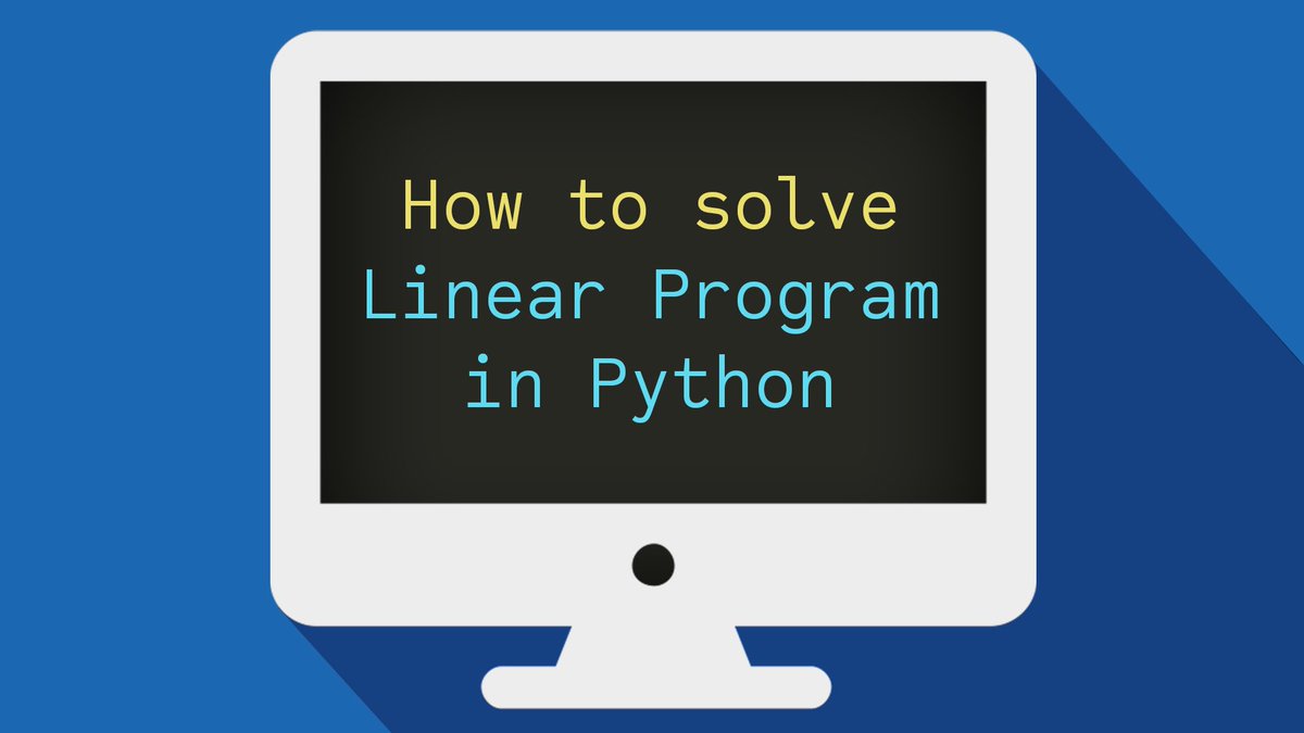 CodingPerspect's tweet photo. Check out our new #video on #YouTube to learn how to solve linear program in Python:
https://t.co/m0qR0Bm8Xh
Don't forget to #subscribe.
#codingperspective #python #gurobi #optimization #mathematicaloptimization #linear #programming #learnpython #coding #gurobipy #womenwhocode https://t.co/6NsdDZWzrm