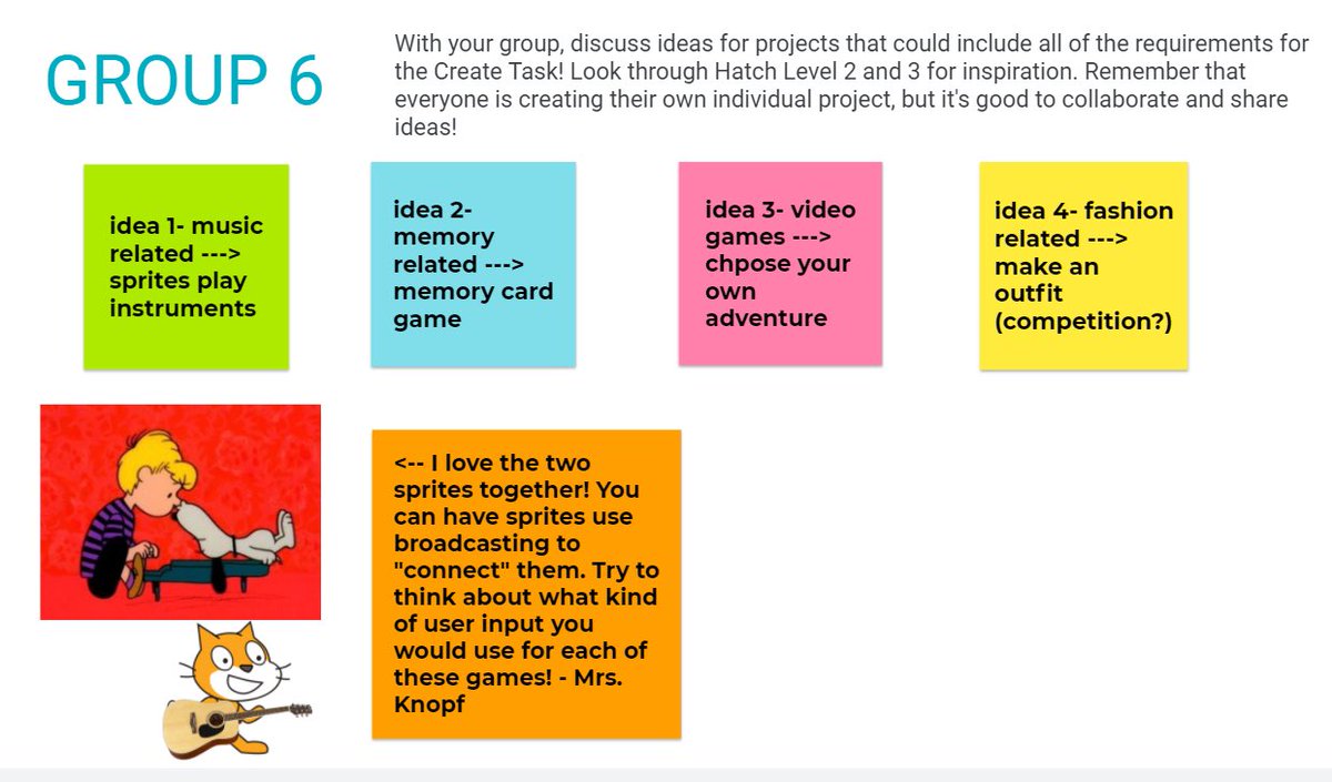 Knopf_Math's tweet image. Yesterday, I had my #APCSP Ss go into breakout rooms &amp;amp; use Jamboard to start planning out some ideas for their #CreateTask. They were able to help their peers brainstorm about their interests, &amp;amp; I was able to watch their progress and leave comments! #MineolaProud #ComputerScience