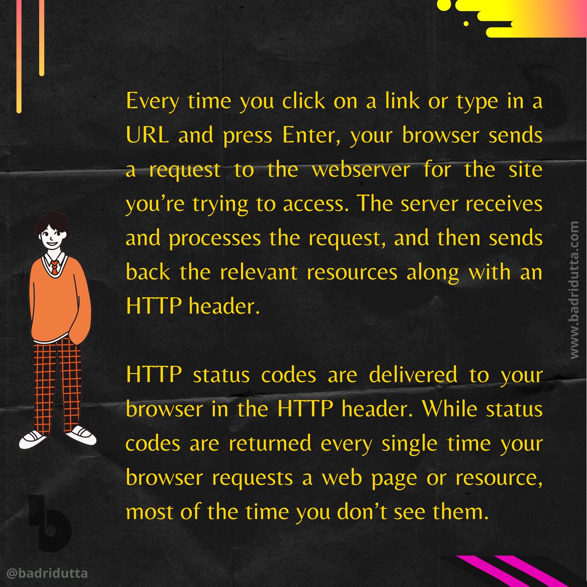badridutta's tweet image. What Are HTTP Status Codes? #webdesign #httpstatuscode #graphicdesign #websitelaunch #badridutta #webdevelopment #webdesigner #digitalpotli #httpstatus #webserver #webdeveloper #chrome #firefox #browser #speed #uidesign #css #wordpress #servercodes #httperrorcode #statuscodes