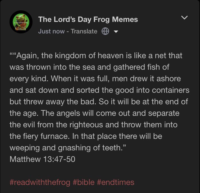 TheLordsDayFrog's tweet image. #ReadWithTheFrog #EndOfDays
