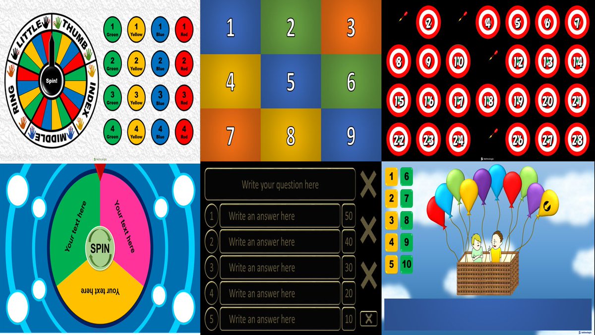 العاب  تعليمية  متنوعة    جاهزة  اكثر من  30  لعبة  ، يمكن التعديل  عليها  والاضافة  على صورة  عروض  بور بوينت   تساعد المعلم/ة  في تقديم الانشطة  بطريقة شيقة  وجاذبة 
يمكن متابعة تعليمات اللعبة وتحميلها  على الرابط التالي :
tekhnologic.wordpress.com/collections/