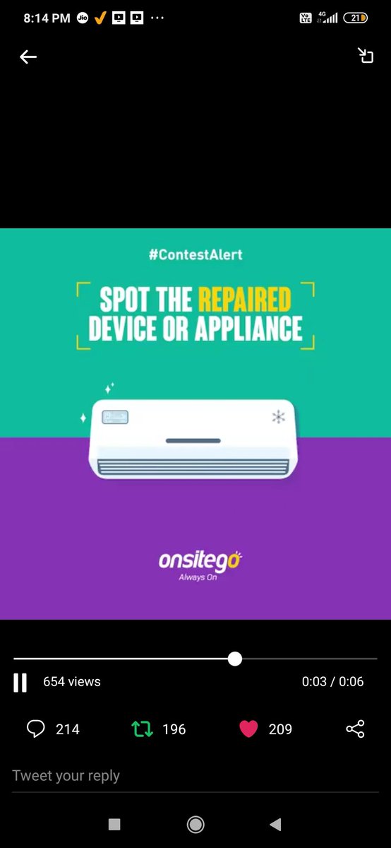 indianboy57's tweet photo. @onsitego @Contest_in Air Conditioner

#ContestAlert #InstaRepair #OnsiteGo
@onsitego 

Join
@rijhwani_h
@Sandeep13_
@KulAnik8
@Pareek197
@prashpatel_
@Sagar14Naik
@Param_Sidhu77
@mysterioussu
@karan875
@v_srikanth70 https://t.co/Frr8OMg73L
