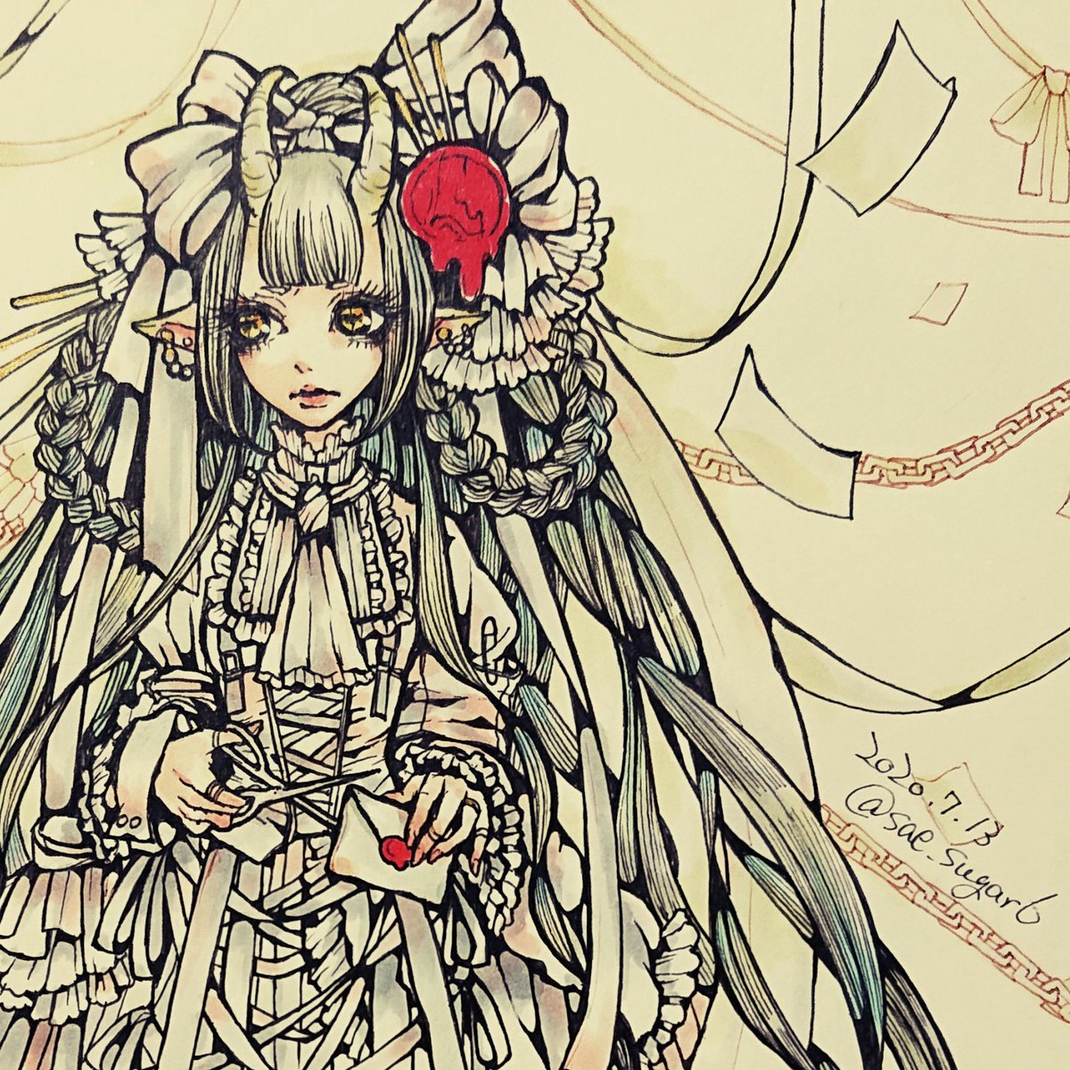 お手紙ヤギちゃんもデフォルメできた さえのイラスト