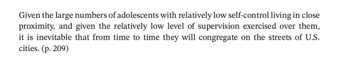 Similar to Kornhauser, who dubbed Thrasher a “pure control theorist” for his argument that gang-like groups emerge in communities with weak controls, G&H make an individual-level control argument: