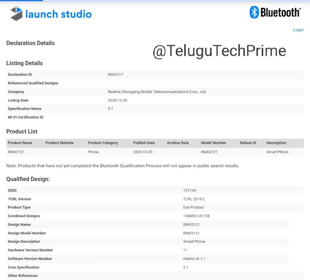 TeluguTechPrime's tweet photo. Realme X3 Pro Received Bluetooth SIG Certification. It's Comes With MediaTek Dimensity 1000+ Processor.
#realmeX3Pro #Realme #SKNews
@TechFactsRafee https://t.co/1EsZQRdf7i