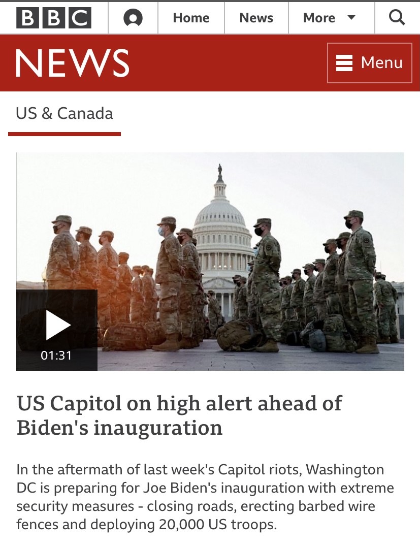 DeepInsights's tweet photo. let this sink in. our capitol, federal, state properties being tightly guarded for Biden's inauguration - not from fear of iranian, ISIS, north korean, chinese, russian actors but domestic terrorism from #WhiteSupremacists enabled by Trump, his cabinet, his associates &amp; @GOP! https://t.co/OQXKpyYyPa