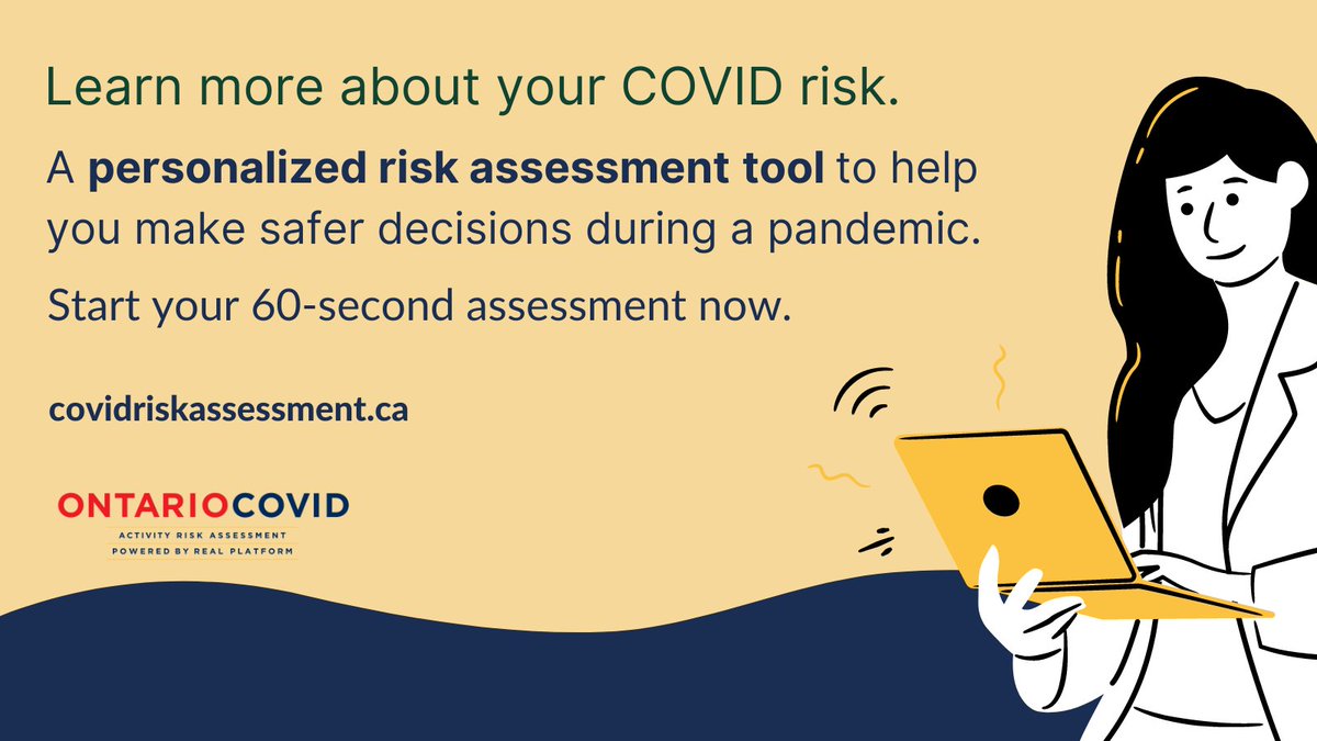 With new stay-at-home orders in place for the province, take the Ontario COVID Activity Risk Assessment before heading out for essentials: covidriskassessment.ca.

#Stay-at-home #covid #ontario