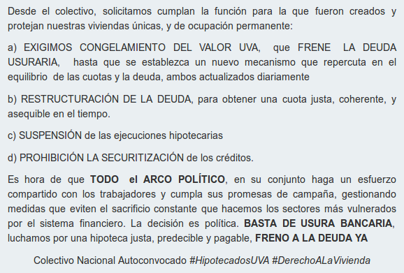 hipotecadosuva's tweet photo. 📢 Gacetilla de prensa de #HipotecadosUVA, 15/01/2021

⏩ "Continúa la pandemia de los Créditos UVA" https://t.co/DgThsqhaVD