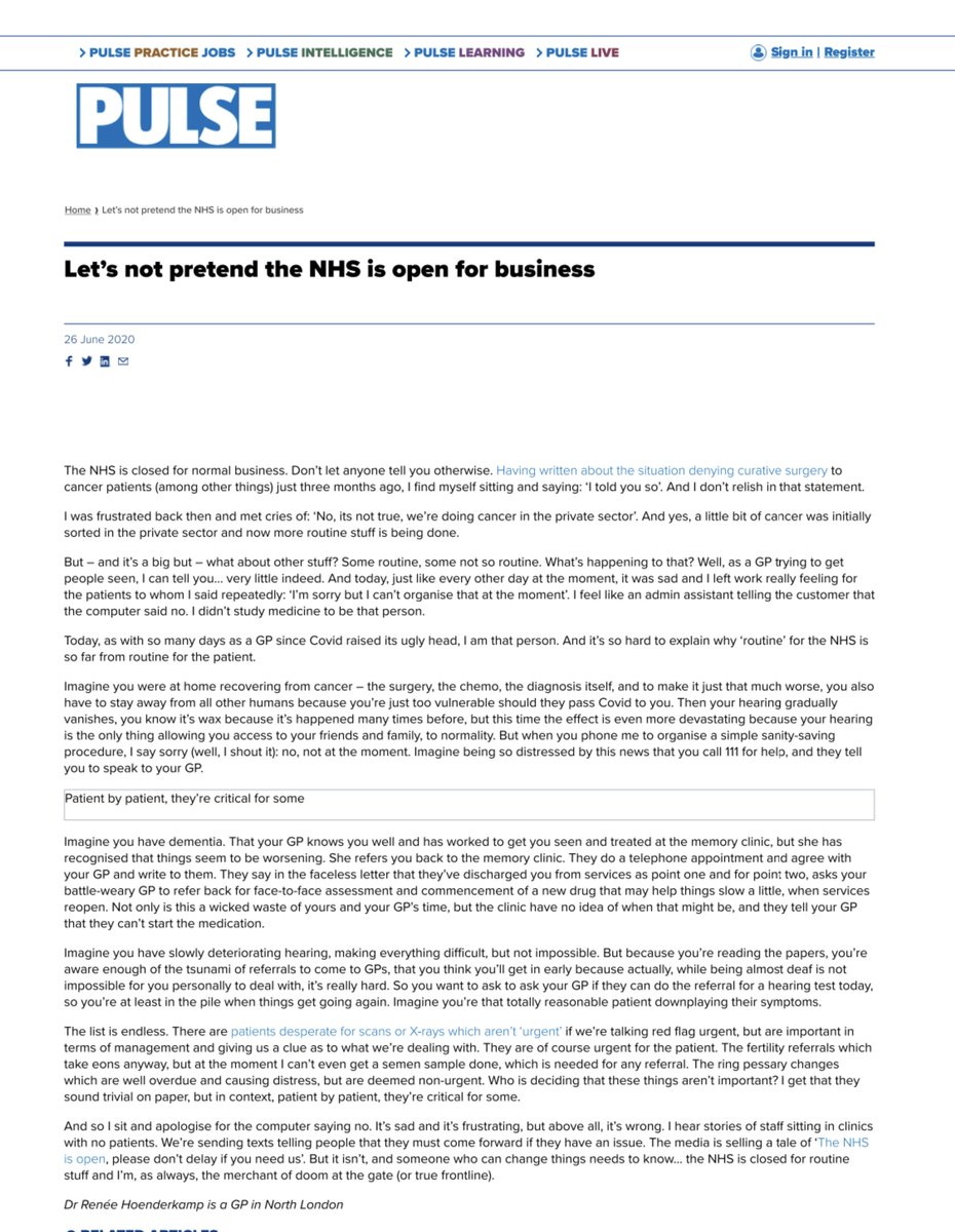 8 Then in June, when we were 10 weeks past the peak of the pandemic (8th April) I wrote this…