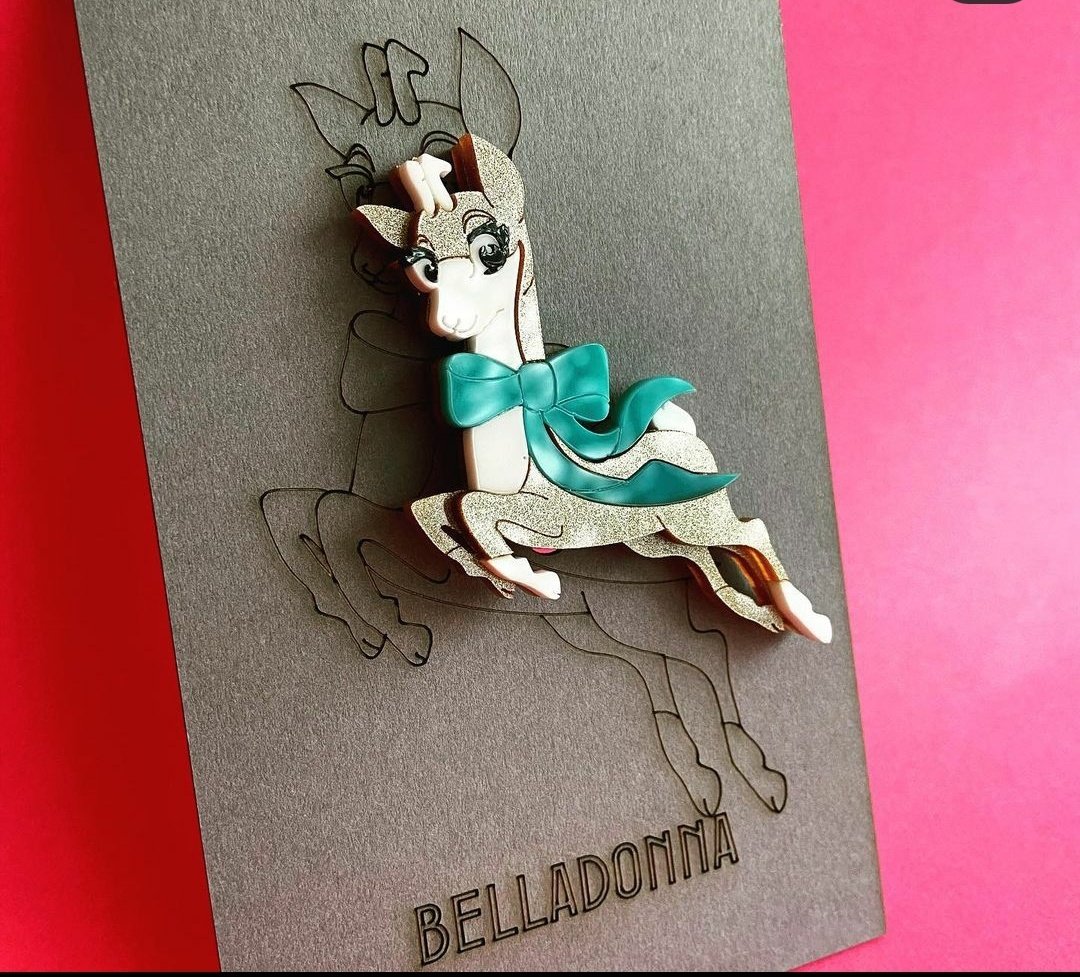 Belladonna_uk's tweet photo. Our first Babycham brooch was sent out this week. She single and she’s fabulous! 

A customer requested that we made a Babycham brooch along side our Babycham earrings and she was so right! 🙏🏻

Available to buy now for those who’d love a cute little retro icon on their lapel. https://t.co/QjPRLja4j8