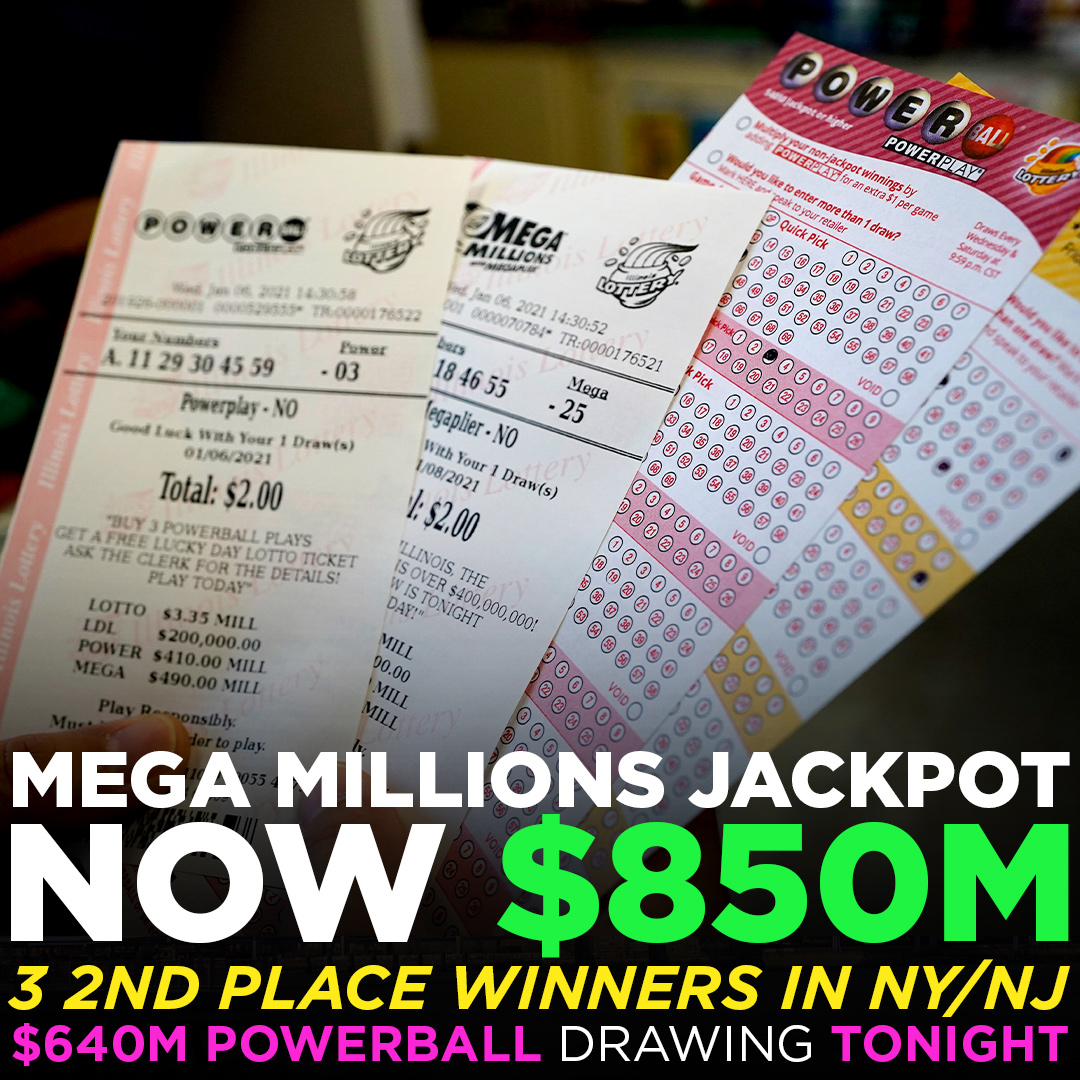 There were no grand prize winners in last night's Mega Millions drawing. Next week's jackpot is expected to swell in excess of $850 million. 3 $1 million second prizes were sold in NY/NJ. Could you be a winner? https://t.co/iVzjhTPRXL #megamillions #powerball #jackpot #abc7ny https://t.co/HkjGD9IJyn