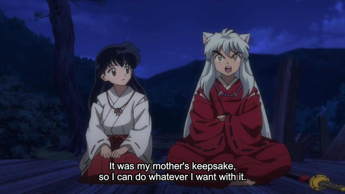 It's always an eye that you store things in when it comes to this series.At least Kagome put the rouge in her custody rather than InuYasha.It's for the best.  #YashaHime