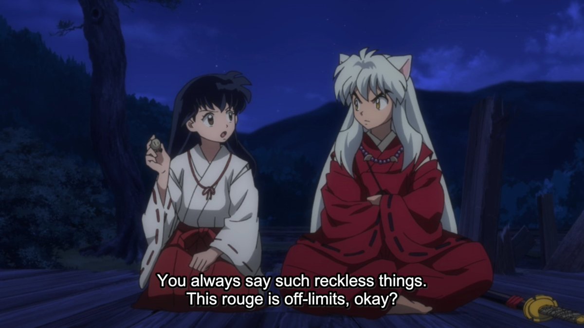 It's always an eye that you store things in when it comes to this series.At least Kagome put the rouge in her custody rather than InuYasha.It's for the best.  #YashaHime