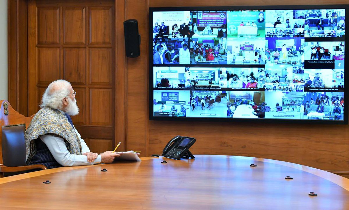 IamNaveenKapoor's tweet photo. PM @narendramodi personally monitored vaccination drive today 🙏🏻👍 https://t.co/8jxYw7wR4X