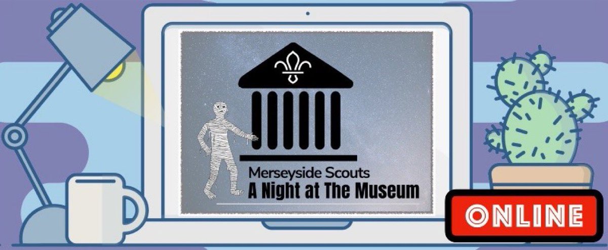 MerseysideScout's tweet photo. Night at The Museum, Online 🦖🔭🏛
Saturday 23rd to Sunday 24th January
We may not be able to meet at the museum, but we have a host of online activities and streaming, aimed at Beavers and Cubs to enjoy.
Full info:
👉🏾 https://t.co/AxuplNQTqT
#NATMOnline https://t.co/387PE2SGEi