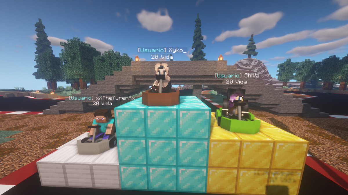 ender_lands's tweet photo. ¡Menudo evento tuvimos ayer! El evento de EnderKars, en una pista de carreras con obstáculos e impedimentos para hacer más entretenida la carrera. Nos lo pasamos muy bien a toda velocidad. Los ganadores fueron:
🥇Primero: Xyco_
🥈Segundo: ShiVa
🥉Tercero: xXTheYurerXx
Enhorabuena https://t.co/24Nbbob1Yk
