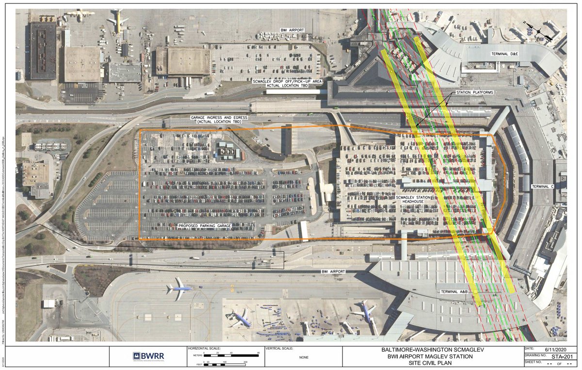 1) Mt Vernon Sq SCMAGLEV station location2) BWI station3) Cherry Hill station