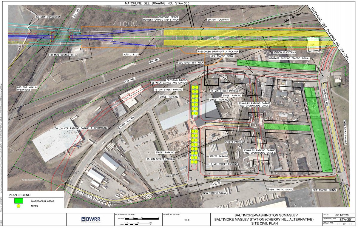 1) Mt Vernon Sq SCMAGLEV station location2) BWI station3) Cherry Hill station