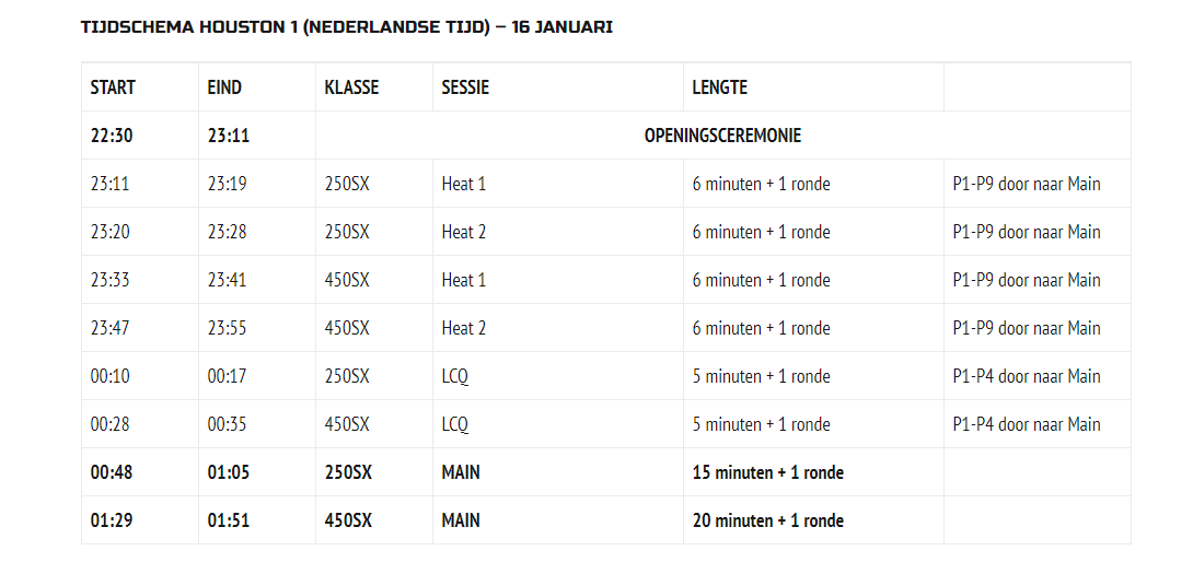 DeCrosscast's tweet photo. Vanavond @SupercrossLIVE kijken? Dit zijn de Nederlandse tijden. Nachtbraken of terugkijken? 
Alle info over Houston 1, vind je hier:
https://t.co/BDiD1oDK0J
#Supercross #SX #Motocross #MX https://t.co/pjVlYPAHjf