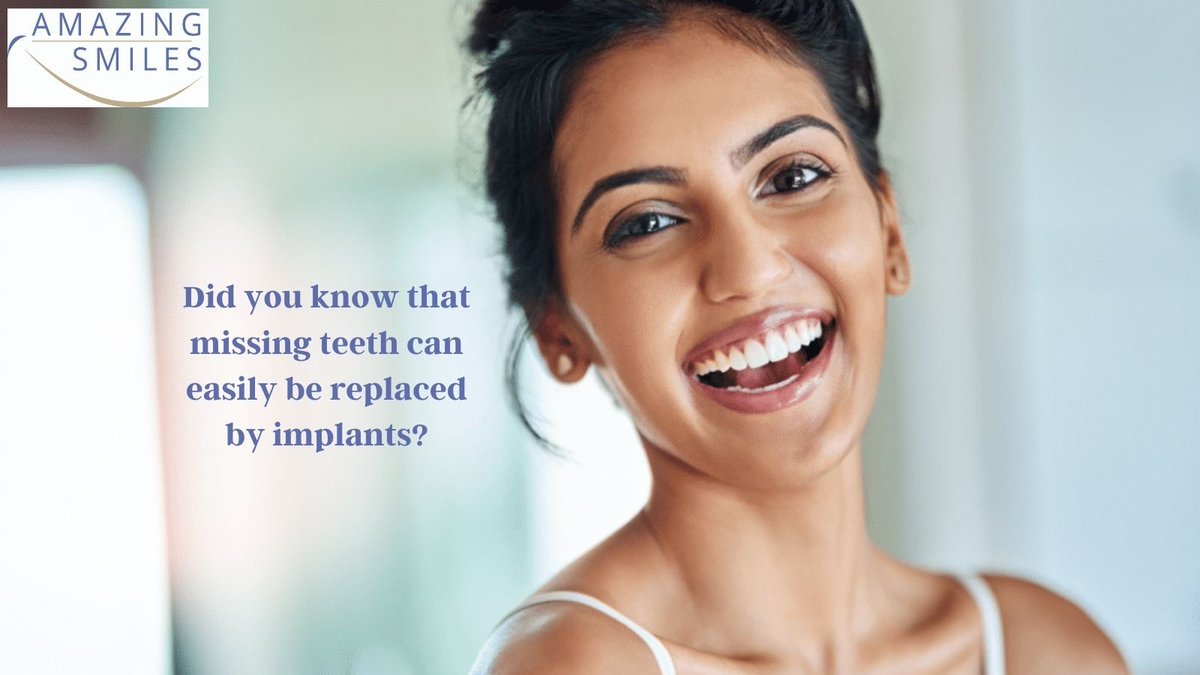 JandaliDMD's tweet photo. Did you know that missing teeth can easily be replaced by implants? 
Dental Implants not only help preserve the aesthetic view of the mouth, but also preserve the overall structure of the mouth 

#amazingsmiles #dentalimplants #perfectteeth #perfectsmile #oralhealth #dentalclinic https://t.co/FZSdDIevQF