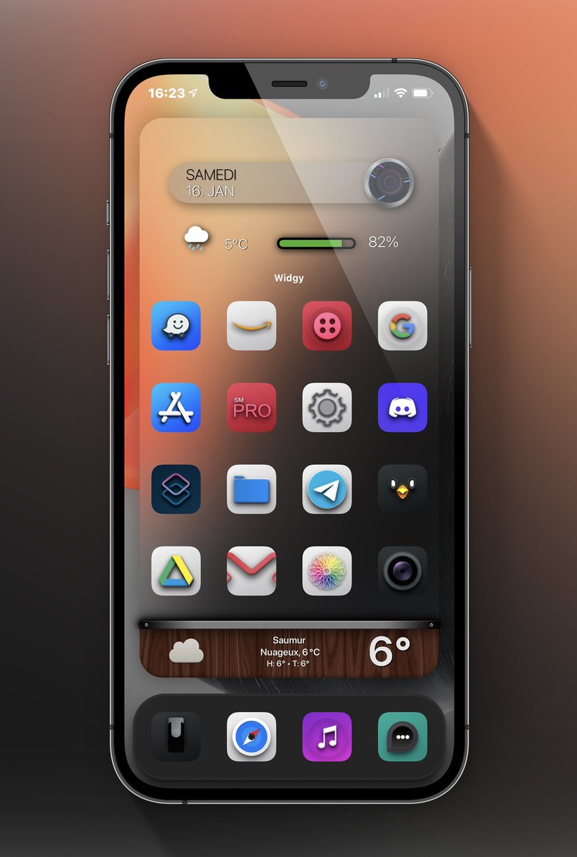 TeboulDavid1's tweet photo. Saturday night #Cycle Icons from @Enter_Apps โก๏ธ๐โก๏ธ
.
.
๐ RealWeatherV1 @thewaytozion
.
.
#iPhone12ProMax
#ios14homescreen
#ios14icons
#nojailbreak
#wallpaper @Alan140503 (edited)
@screenshot_pro
#iOS144beta2
#Widgy me https://t.co/bQMobugOro