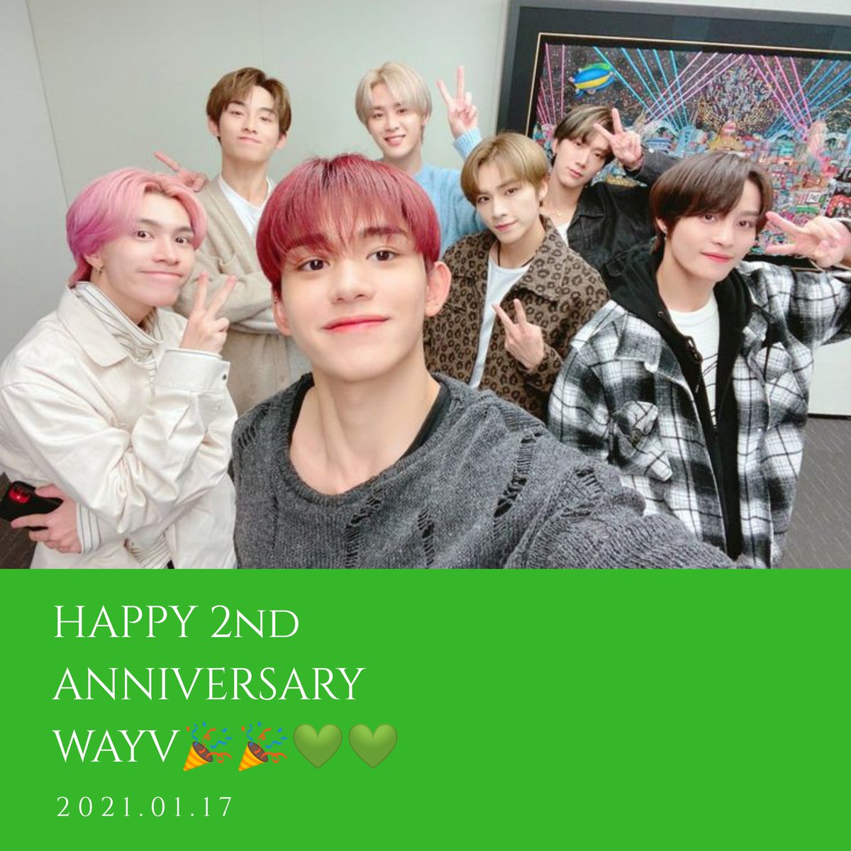 Ramu310503's tweet photo. Happy 2nd Anniversary WayV🎉💚🎉💚🎉💚🎉💚
My hope is that WayV will be more loved because they deserve it💚💚💚💚
#2getherwithWayV
#威神V出道二周年快乐
#HappyWayVDay
#웨이션브이_함께한_2년
@WayV_official https://t.co/GnZLWmBV32