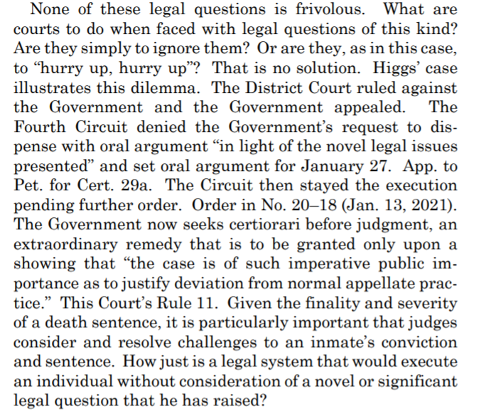 "How Just is a legal system that would execute an individual without consideration of a novel or significant legal question that he has raised?" - Justice Breyer  #AbolishTheDeathPenalty  #Higgs  @helenprejean