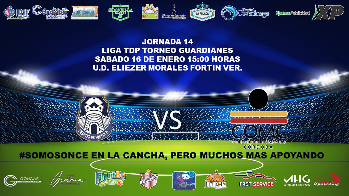 Hoy regresamos a la actividad de la <a href="/LigaTDP/">Liga TDP</a> visitando a Fuertes de Fortín. 15:00 horas, U.D. Eliezer Morales. 
Que se sienta el apoyo #familiaONCE!!! <a href="/FMF/">Federación Mexicana de Futbol</a> @ColegioOnce <a href="/MoltenMex/">Molten México</a> @LaPolacatv