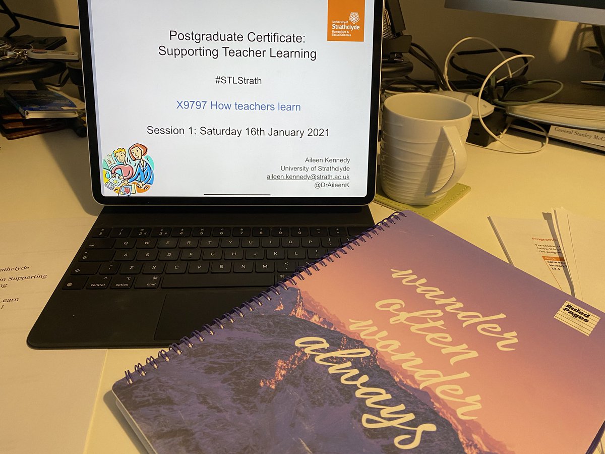 MrsMaxwell_DHT's tweet photo. First day back at uni (virtually) in 12 years. I am so glad I decided to finally go for it and apply. Thanks for today @kate_wall98 @DrAileenK lots to think about for next time #STLStrath https://t.co/dDMLZobCLN